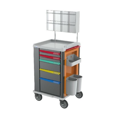 Hospital furniture medical equipment ABS Luxurious aneasthetic trolley with wheels