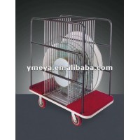 Hot sale commercial hotel furniture mental frame lazy susan trolley