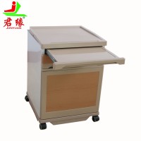 Junyuan hospital furniture medical equipment high-grade stainless steel bedside cabinet with wheels