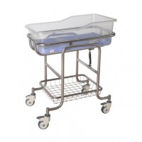 Hospital Furniture Stainless Steel New Born Baby Bed for Baby Trolley